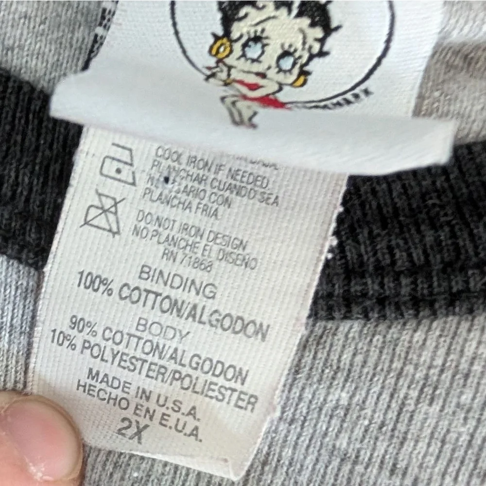 Betty Boop Vintage 2003 Marilyn Monroe Black Ringer Short Sleeve Plus Tee - 2X